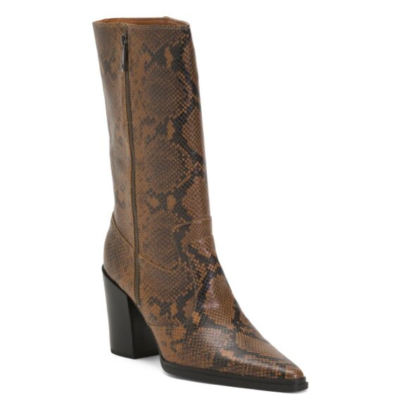 FRANCO SARTO Shoes - FRANCO SARTO Woodlands Brown Jackson Snakeskin Embossed Boots